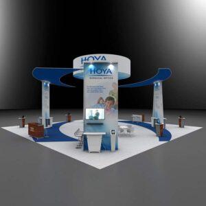 Avant-garde 50x50 trade show rental booth for Las Vegas shows