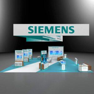 Avant-garde 50x50 trade show rental booth for Las Vegas shows