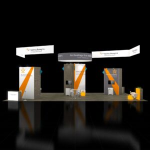 Impressive turnkey 40x50 trade show exhibit rentals Las Vegas Shows